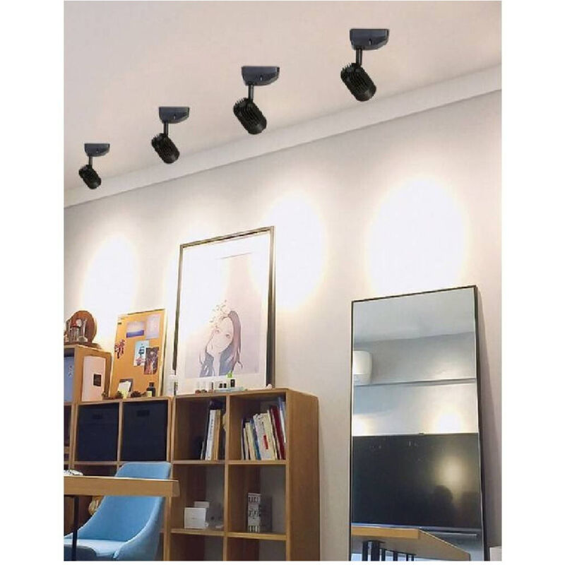 foto del prodotto applique soffitto led cob 11 w faretto proiettore luce 3000k 6500k 4000k f11w-h - -bianco caldo - - trade shop traesio