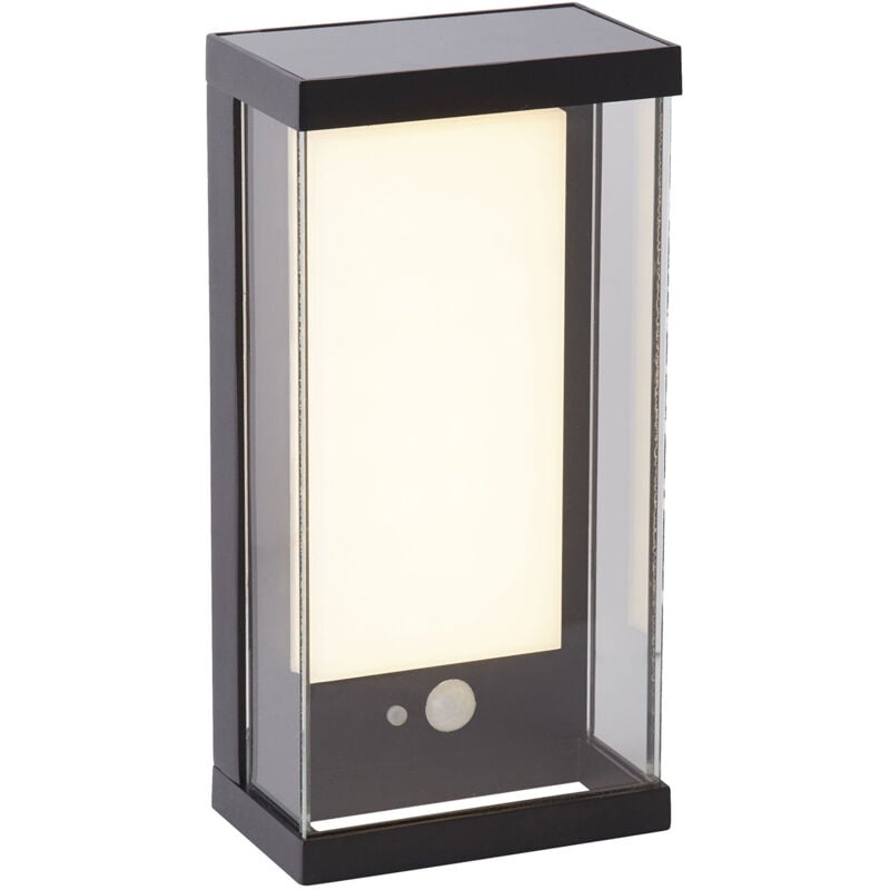 foto del prodotto applique solare alluminio nero policarbonato bianco led 2w 3000k verticale