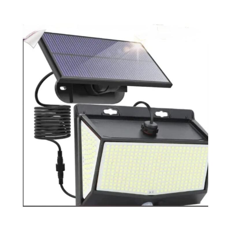 foto del prodotto applique solare da esterno 468 led sensore movimento lampada da parete a led bianco freddo 6000k for cortile giardino corridoio terrazza vicino al