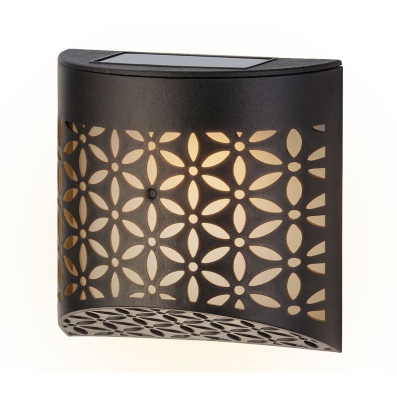 foto del prodotto applique solare deco 11x11cm nera in plastica.