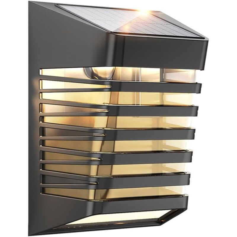 foto del prodotto applique solare esterna a led, 2 modalit impermeabile, decorazione esterna per giardino, recinzione, muro, patio, scale 1 confezione comely