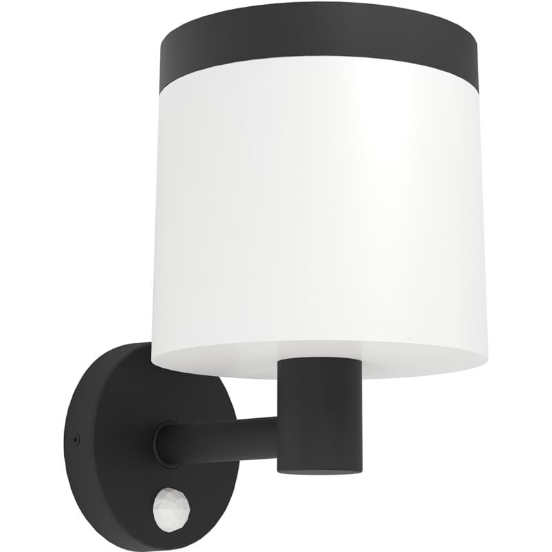 foto del prodotto applique solare esterno moderna pantete policarbonato nero e bianco led