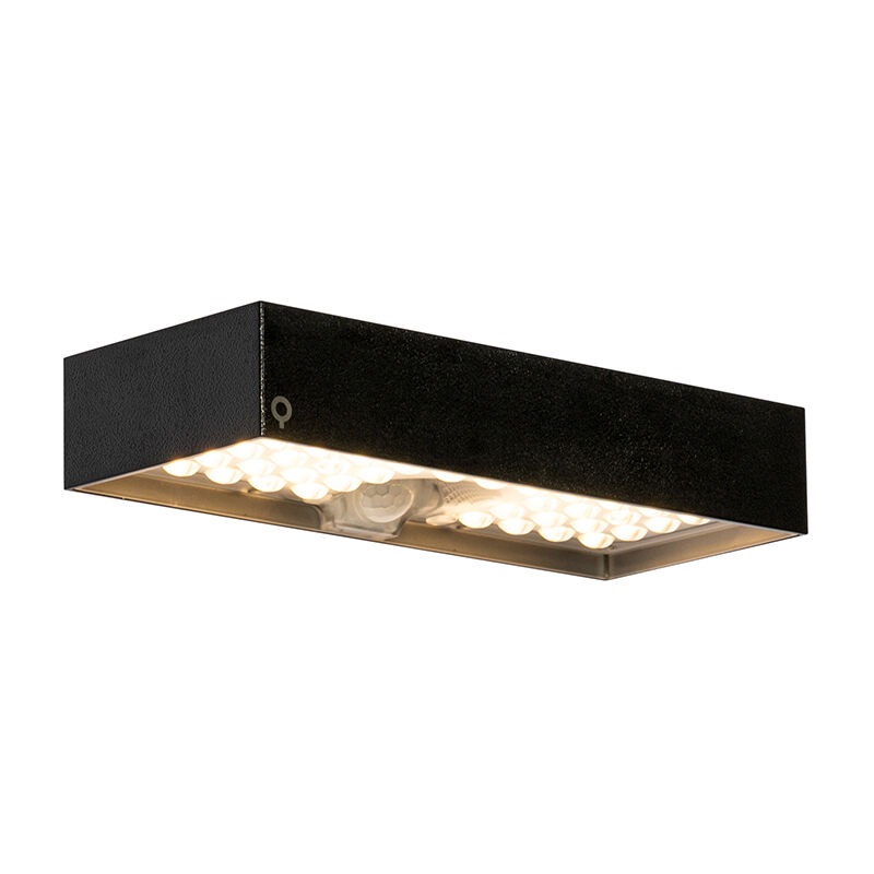 foto del prodotto applique solare kayo moderno plastico nero allungato non sostituibile led max. 1 x 6 watt qazqa