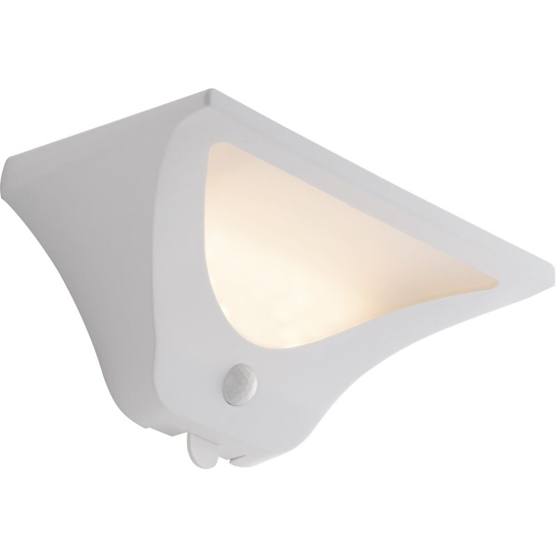 foto del prodotto applique solare led skyp in alluminio bianco con sensore di movimento 