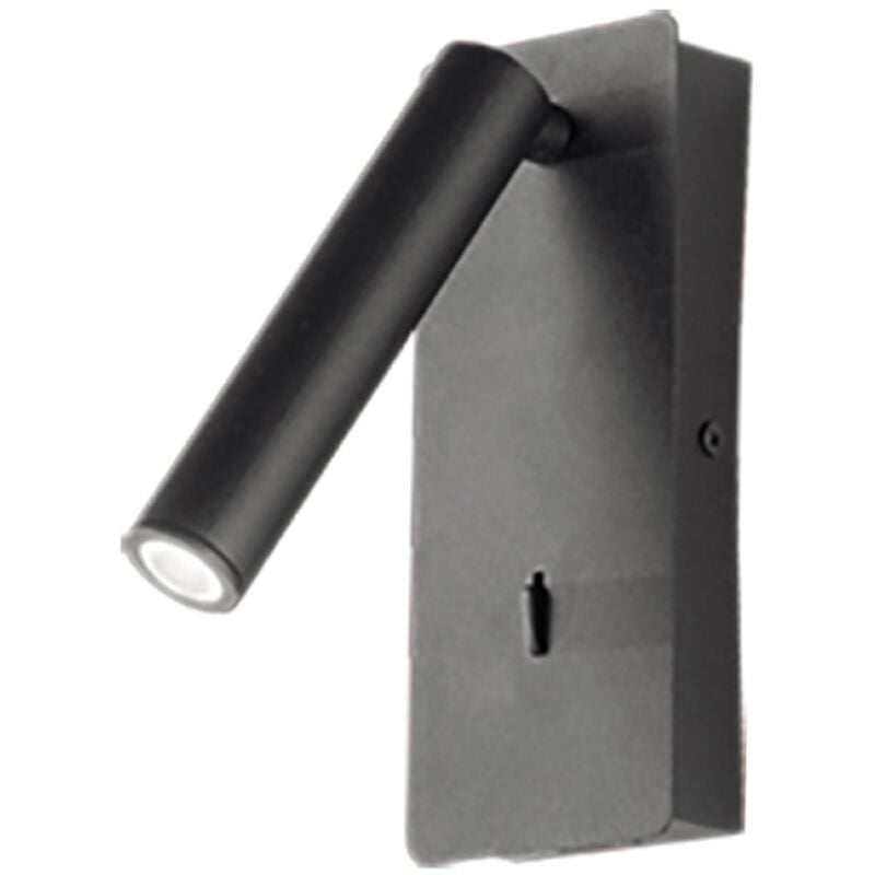 foto del prodotto applique telescope in metallo nero 20 cm con sorgente luminosa direzionale a led