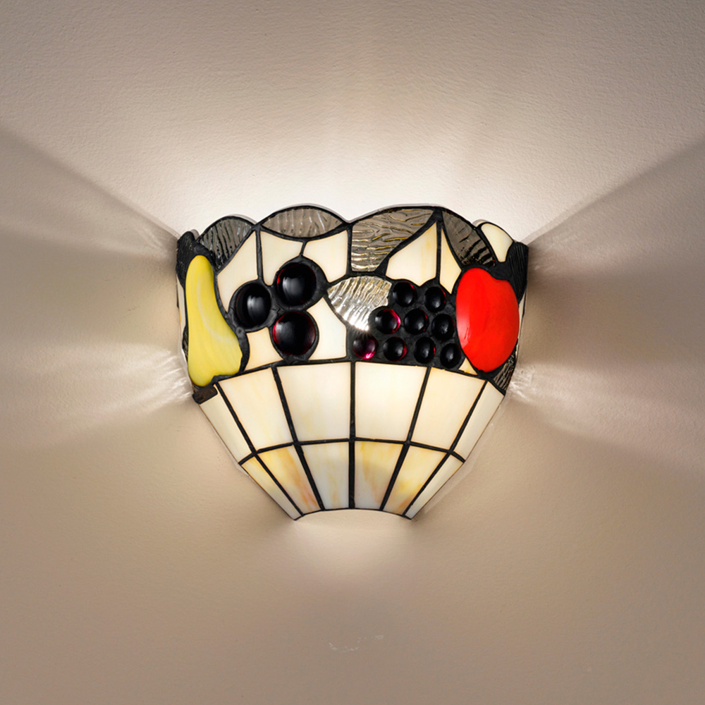 foto del prodotto applique tiffany vetro multicolor chiaro 1 luce e27