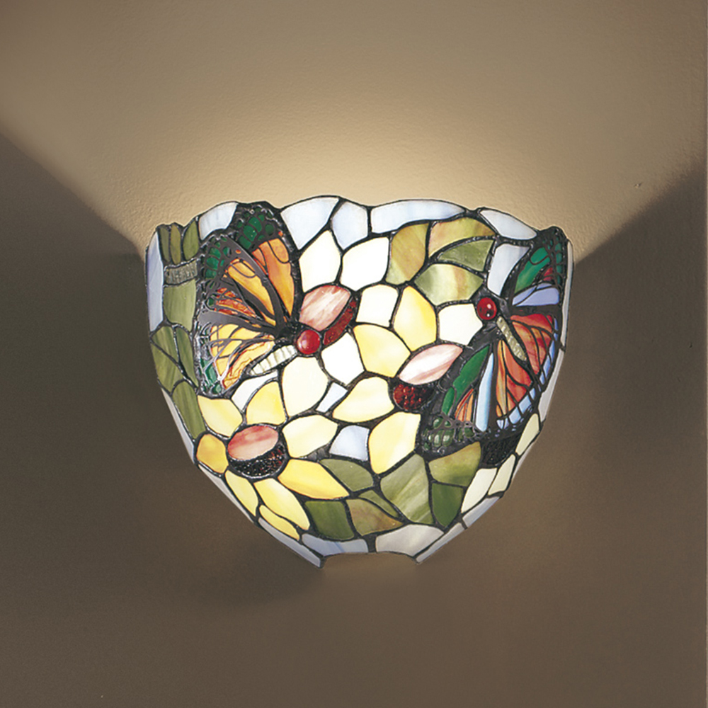 foto del prodotto applique tiffany vetro multicolor fantasia 1 luce e27