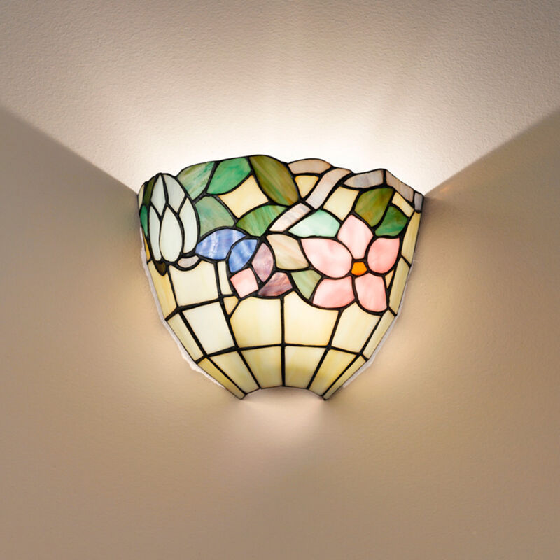 foto del prodotto applique tiffany vetro multicolor scuro 1 luce e27
