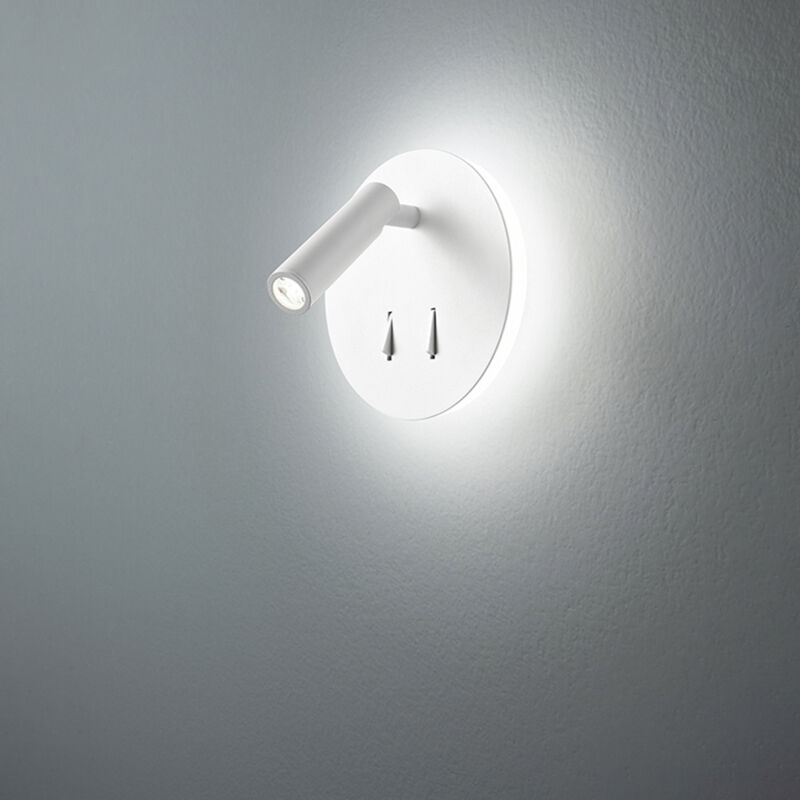 foto del prodotto applique tonda contemporanea plug metallo bianco acrilico led 6w 3000k