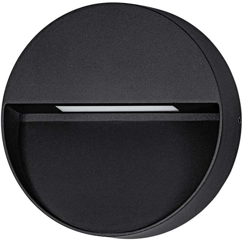 foto del prodotto applique tonda esterno maruggio alluminio nero policarbonato trasp led