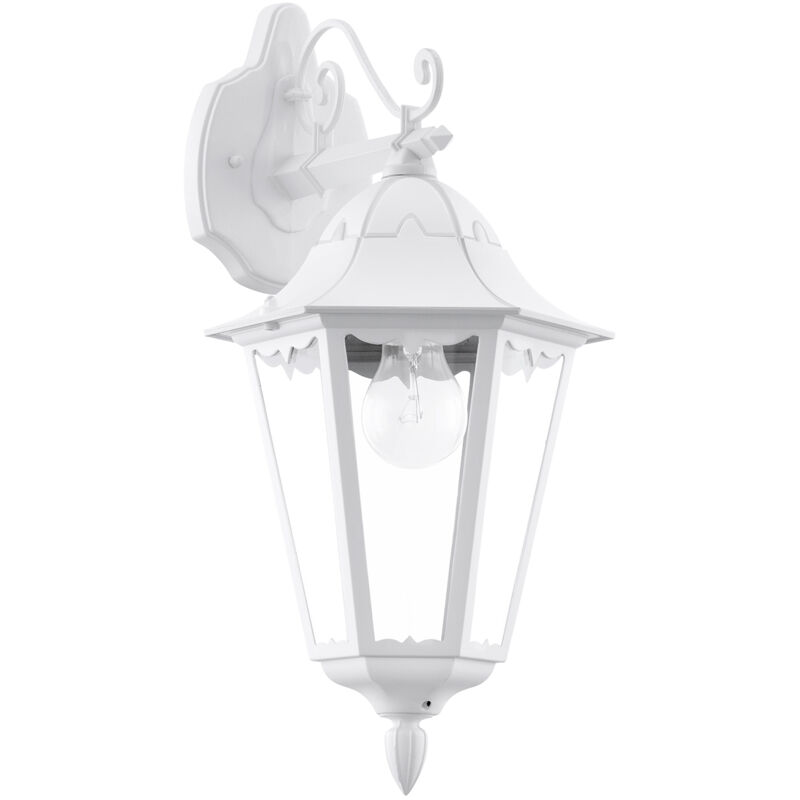 foto del prodotto applique verso basso esterno classica navedo alluminio bianco vetro e27