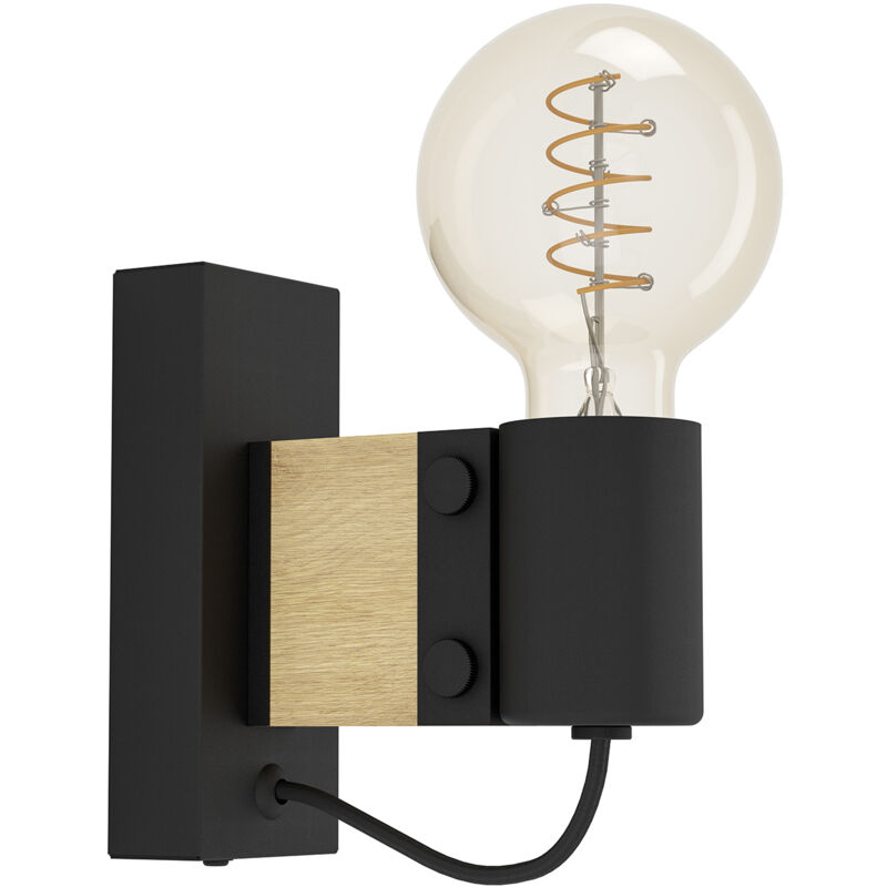 foto del prodotto applique vintage bailrigg acciaio nero 1 luce e27