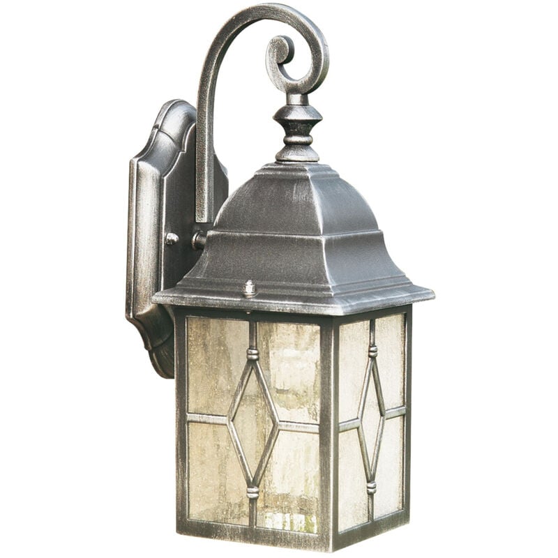 foto del prodotto applique vintage dec genova alluminio nero vetro argento 1 luce e27