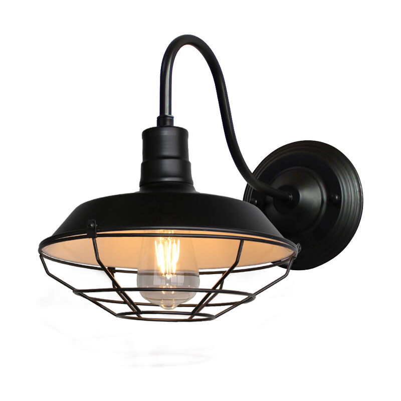foto del prodotto applique vintage, lampada da parete in ferro industriale stile, illuminazione con gabbia edison per camera da letto cucina corridoio caff bar