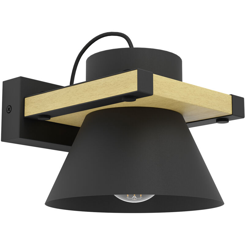 foto del prodotto applique vintage maccles acciaio nero 1 luce e27