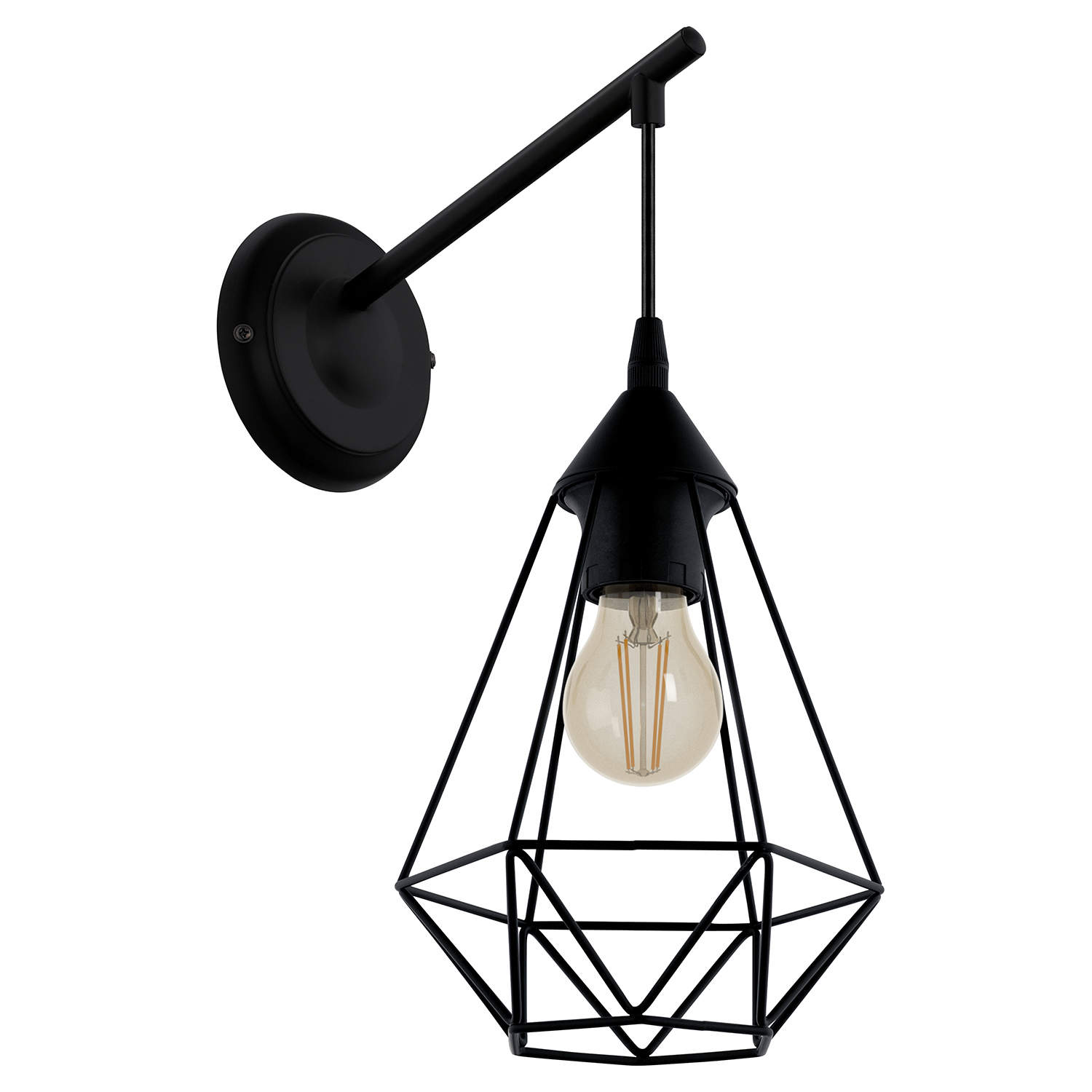 foto del prodotto applique vintage tarbes acciaio nero 1 luce e27