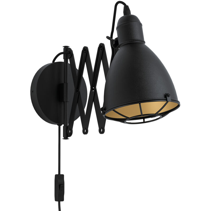 foto del prodotto applique vintage treburley acciaio nero 1 luce e27