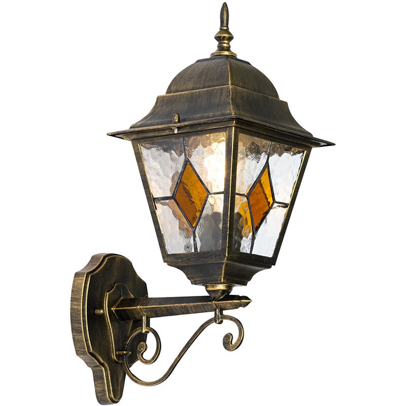 foto del prodotto appliques antigua classico alluminio,vetro oro quadrato max. 1 x watt qazqa