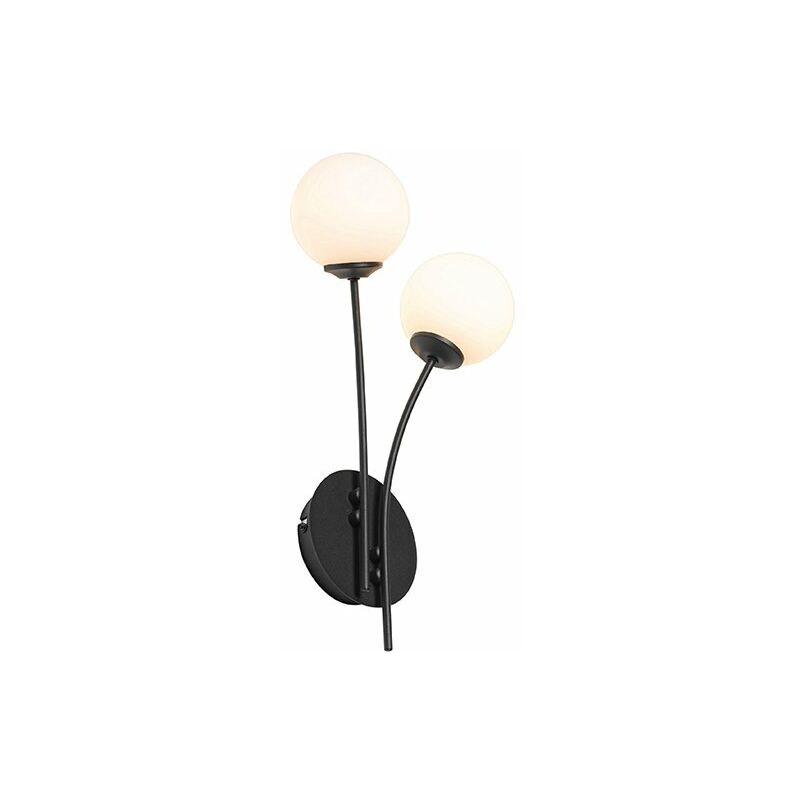 foto del prodotto appliques athens opal moderno acciaio,vetro nero bianco tondo max. 2 x watt qazqa