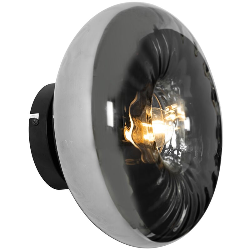 foto del prodotto appliques ayesha art d co vetro,acciaio nero grigio tondo max. 1 x watt qazqa