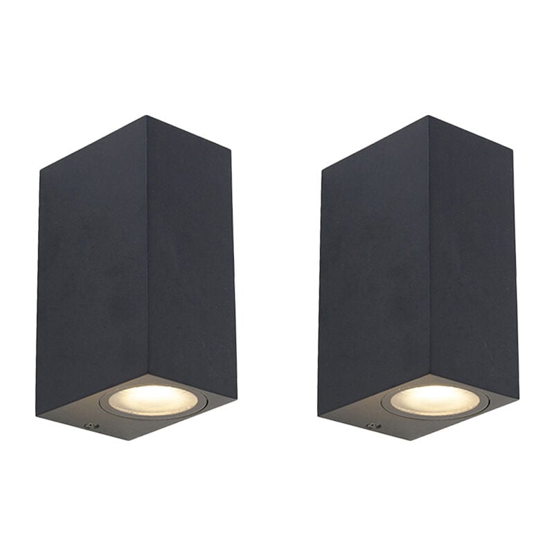 foto del prodotto appliques baleno moderno alluminio nero allungato max. 2 x watt qazqa