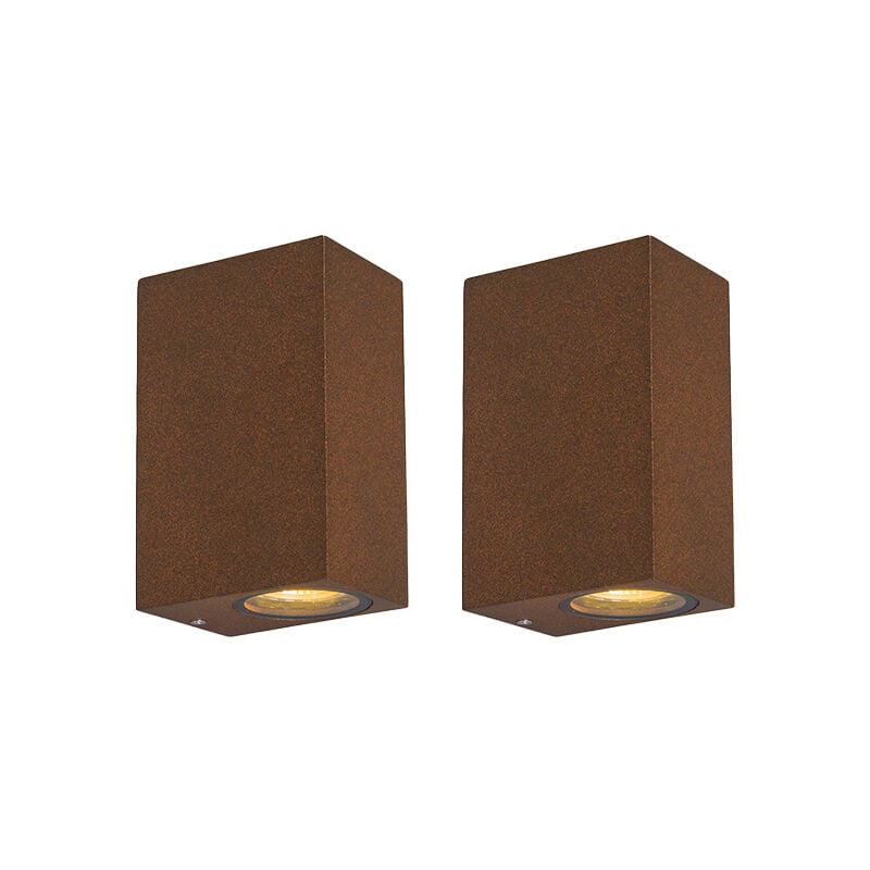 foto del prodotto appliques baleno rustico alluminio ruggine allungato max. 2 x watt qazqa