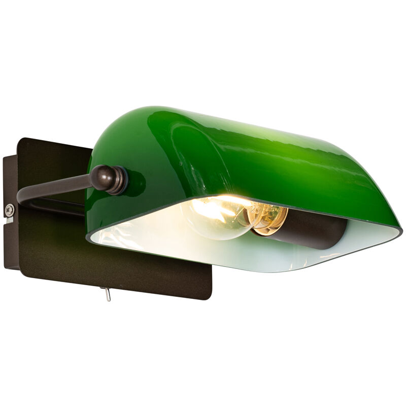 foto del prodotto appliques banker classico vetro,acciaio bronzo verde allungato max. 1 x watt qazqa