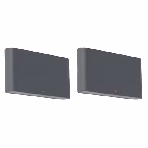 immagine 0 del prodotto appliques batt moderno alluminio,vetro grigio scuro allungato non sostituibile led max. 2 x 13.5 watt qazqa