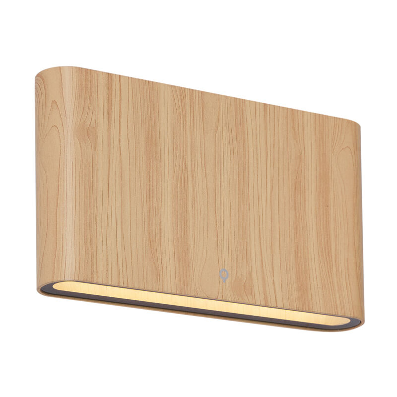 foto del prodotto appliques batt scandinavo alluminio,vetro legno allungato non sostituibile led max. 2 x 10.8 watt qazqa