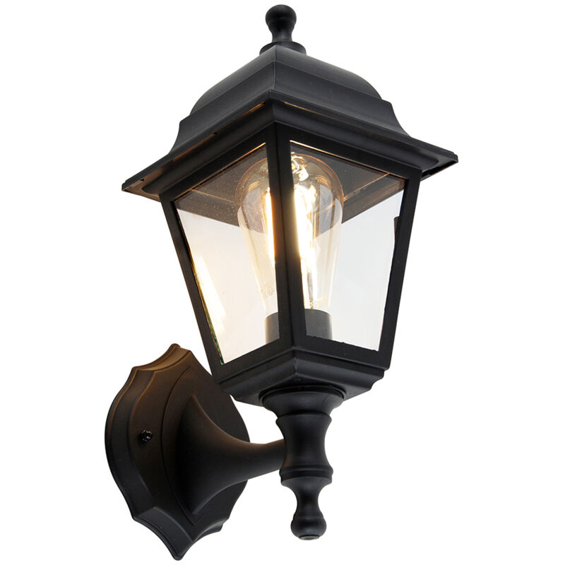 foto del prodotto appliques capital classico plastico,vetro nero quadrato e27 max. 1 x 7 watt qazqa