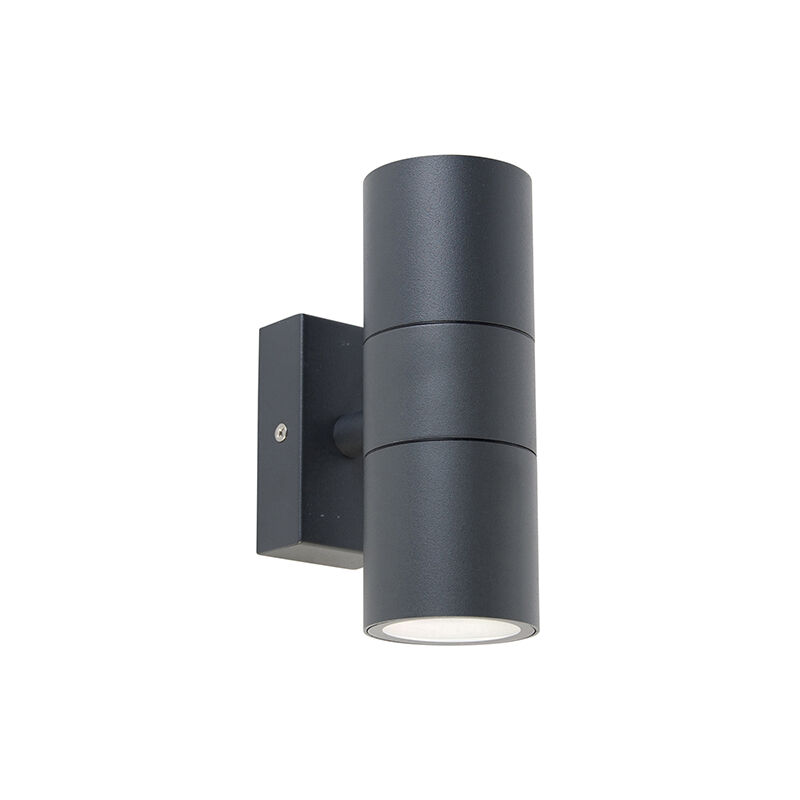 foto del prodotto appliques duo moderno acciaio inossidabile grigio scuro tondo max. 2 x watt qazqa