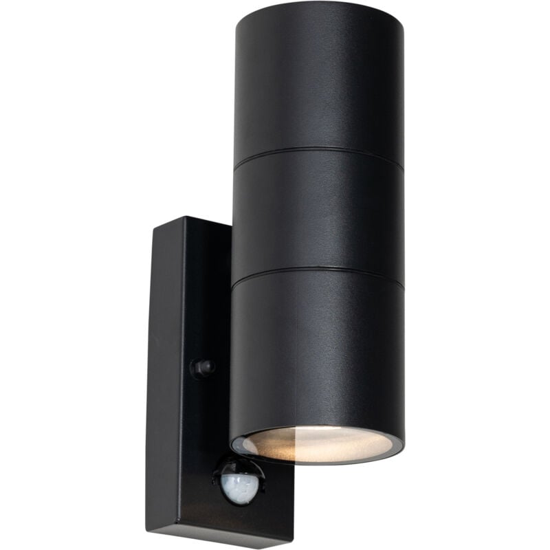 foto del prodotto appliques duo moderno acciaio inossidabile,vetro nero oblungo max. 2 x watt qazqa