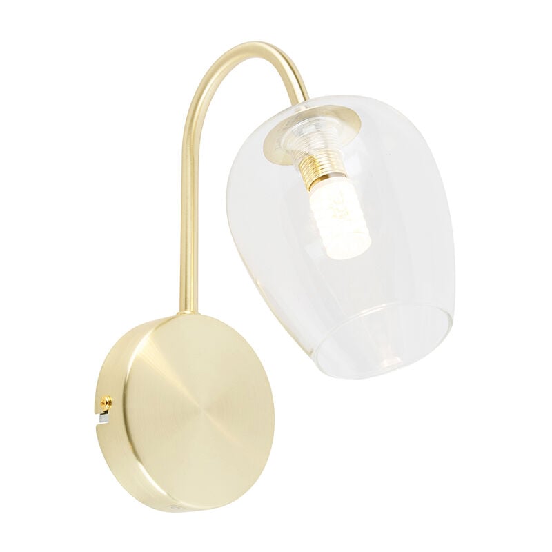 foto del prodotto appliques elien classico acciaio,vetro oro ottone tondo g9 max. 1 x 2.5 watt qazqa