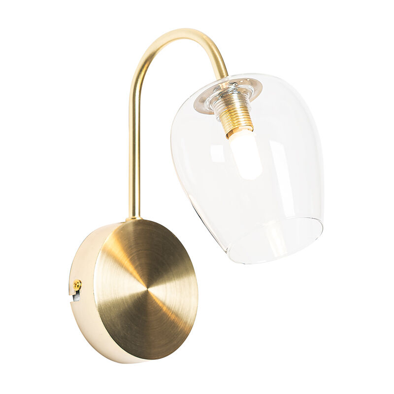 foto del prodotto appliques elien classico acciaio,vetro oro ottone tondo max. 1 x watt qazqa