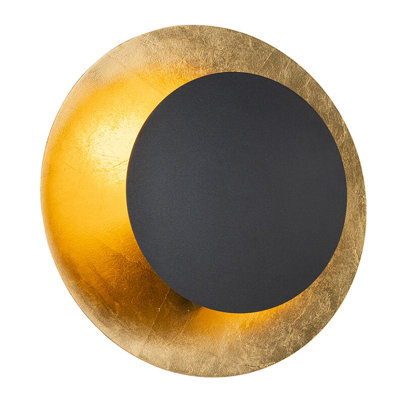 foto del prodotto appliques emilienne art d co acciaio nero oro tondo max. 1 x watt qazqa