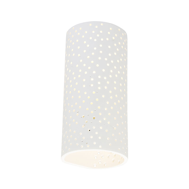 foto del prodotto appliques gipsy industriale intonaco bianco cilindro max. 1 x watt qazqa