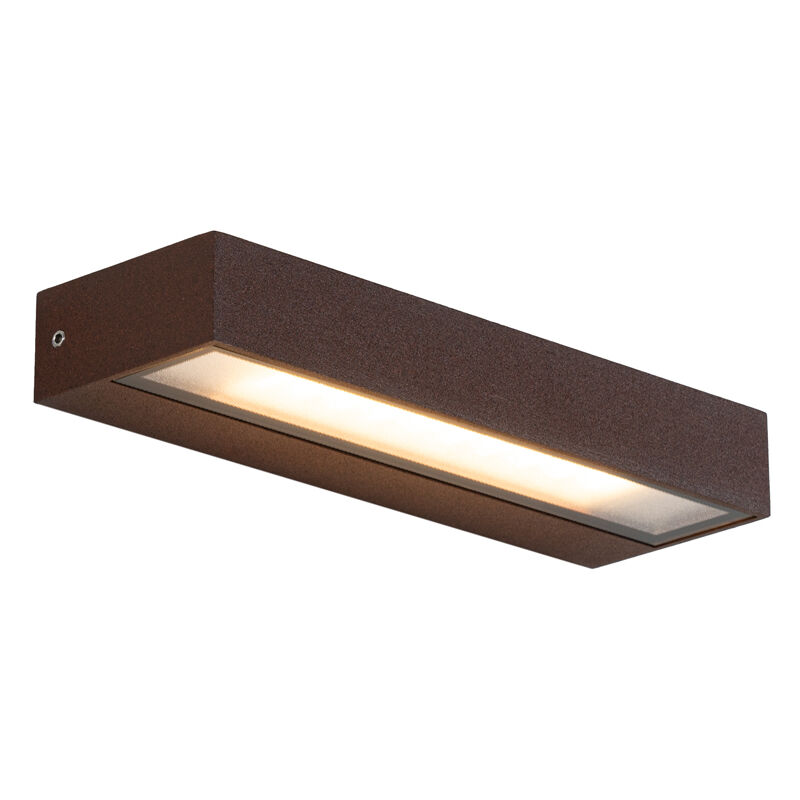 foto del prodotto appliques hannah moderno alluminio,vetro ruggine oblungo non sostituibile led max. 1 x 12 watt qazqa