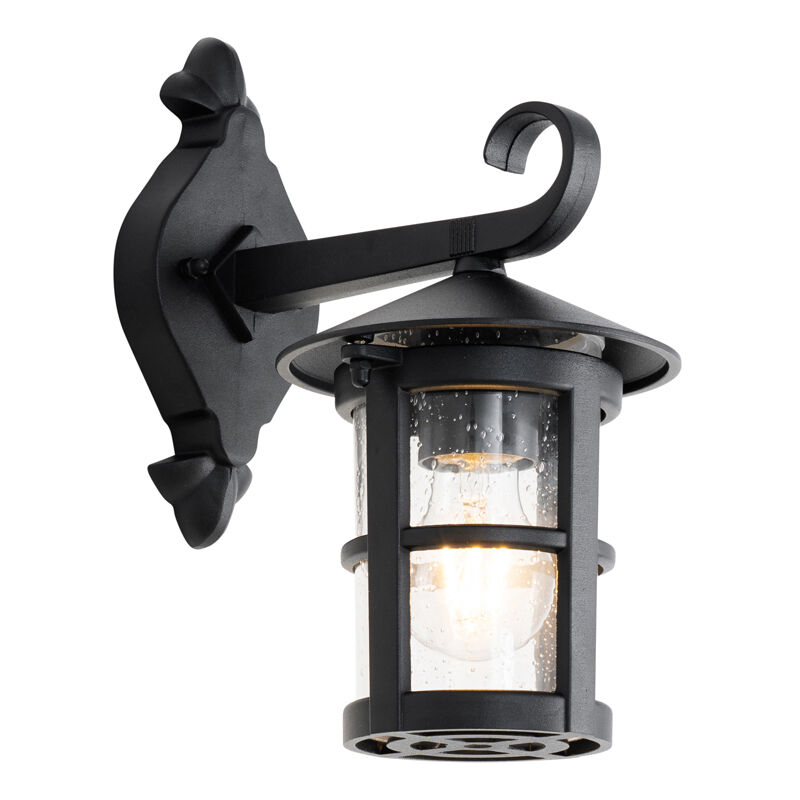foto del prodotto appliques herb classico alluminio,vetro nero tondo max. 1 x watt qazqa