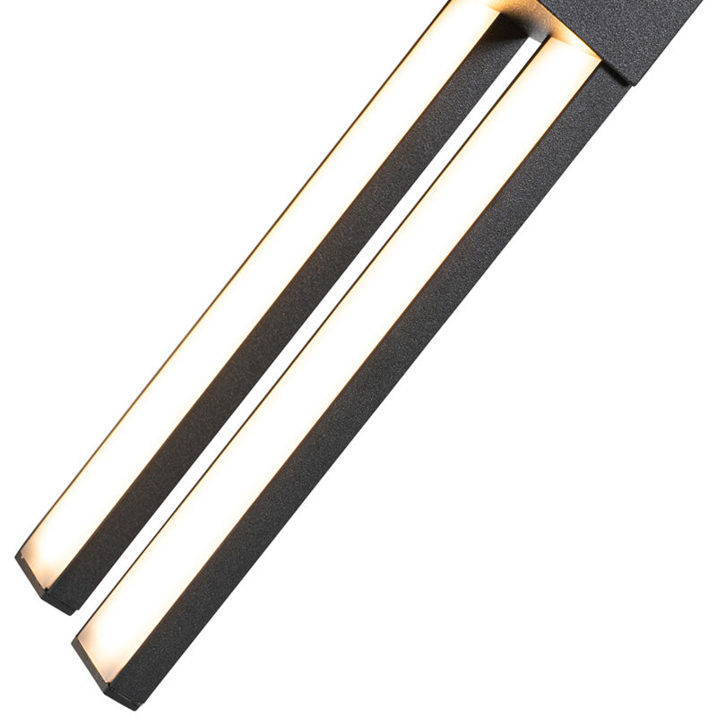 foto del prodotto appliques jamal moderno alluminio,plastico nero oblungo non sostituibile led max. 2 x 18 watt qazqa