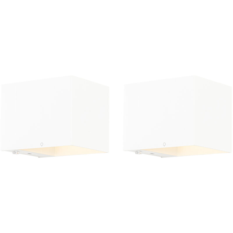 foto del prodotto appliques joris moderno alluminio,acciaio,plastico bianco quadrato non sostituibile led max. 1 x 4 watt qazqa