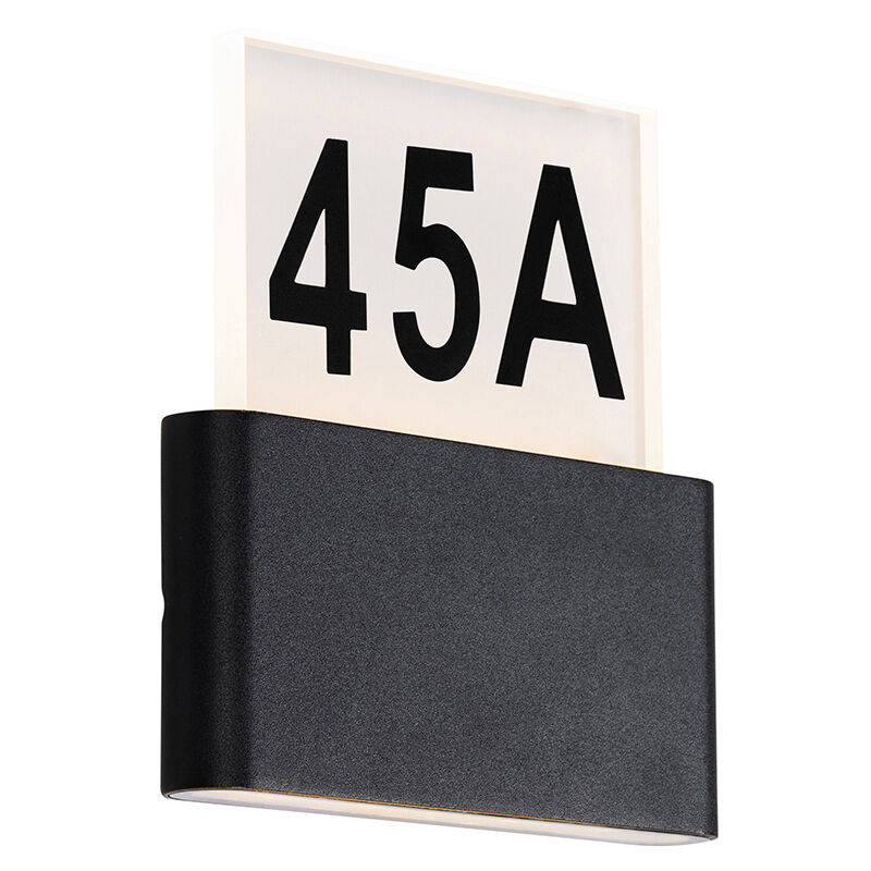 foto del prodotto appliques kandi moderno alluminio,vetro nero allungato non sostituibile led max. 1 x 9.5 watt qazqa