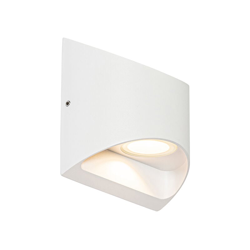 foto del prodotto appliques mal moderno alluminio,vetro bianco allungato non sostituibile led max. 2 x 3.1 watt qazqa