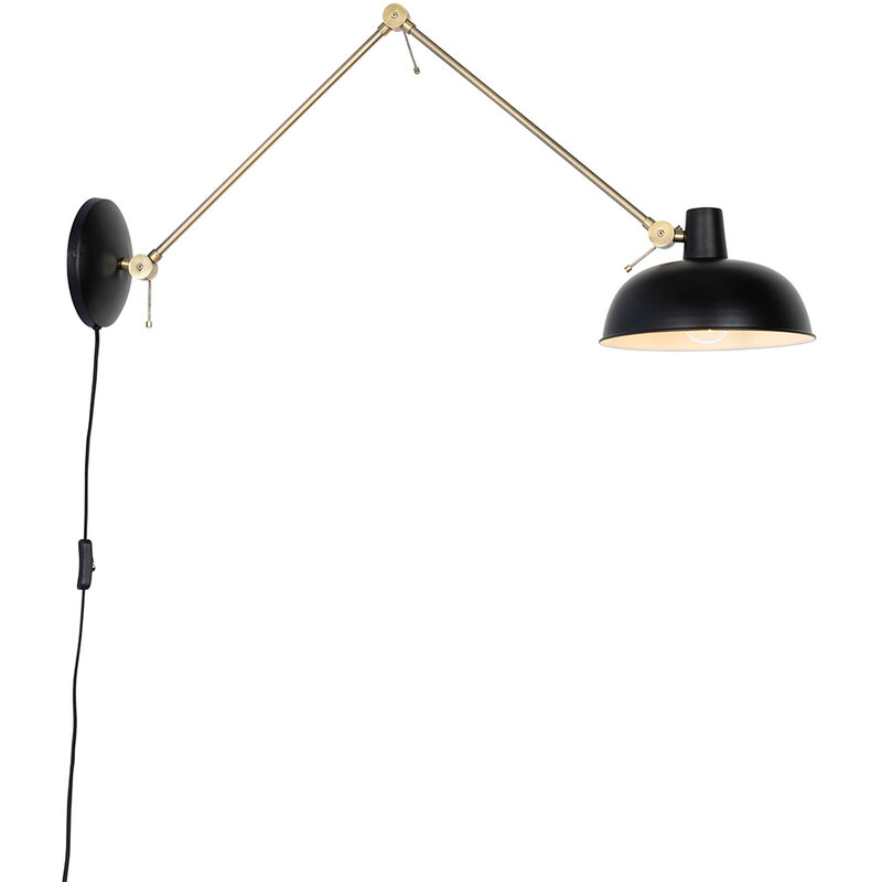 foto del prodotto appliques milou retr acciaio nero bronzo oblungo max. 1 x watt qazqa