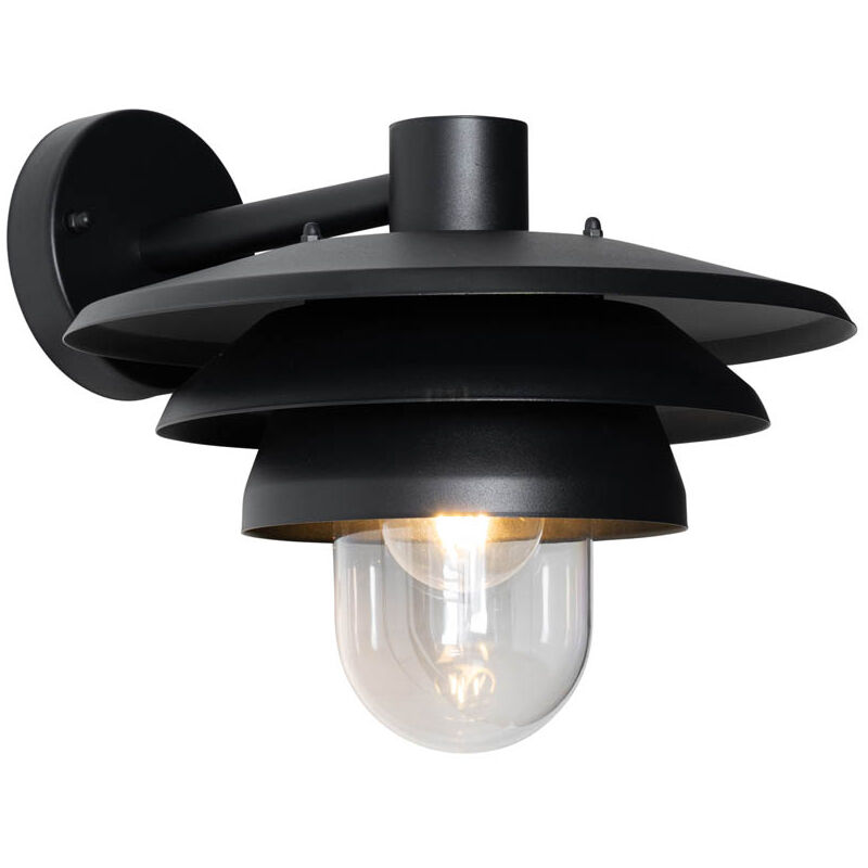 foto del prodotto appliques morty design acciaio,plastico nero tondo max. 1 x watt qazqa
