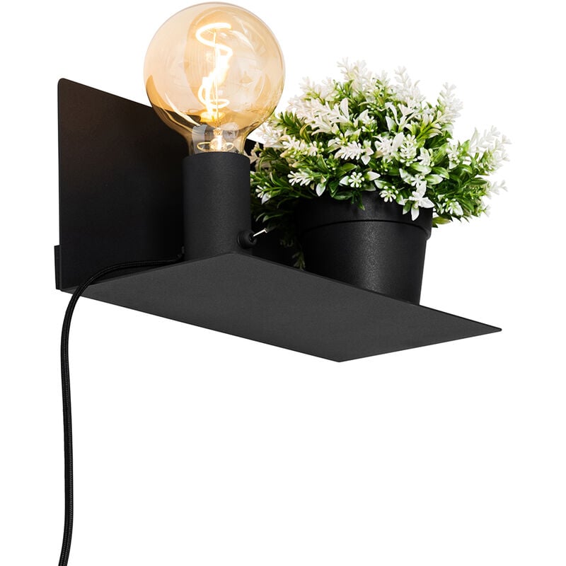 foto del prodotto appliques muro moderno acciaio nero allungato max. 1 x watt qazqa