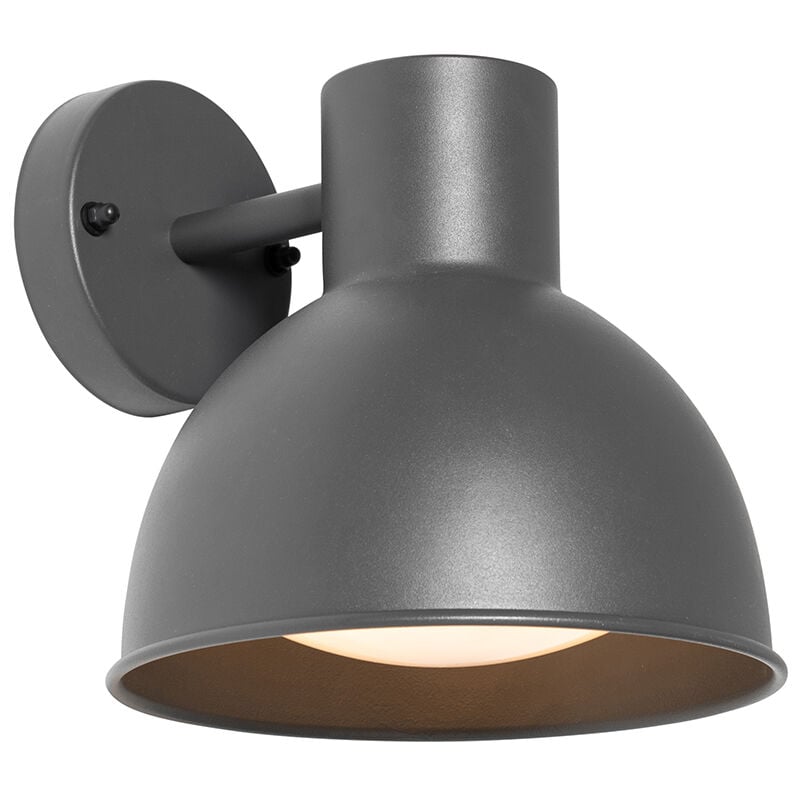 foto del prodotto appliques natas industriale acciaio,vetro grigio scuro tondo max. 1 x watt qazqa