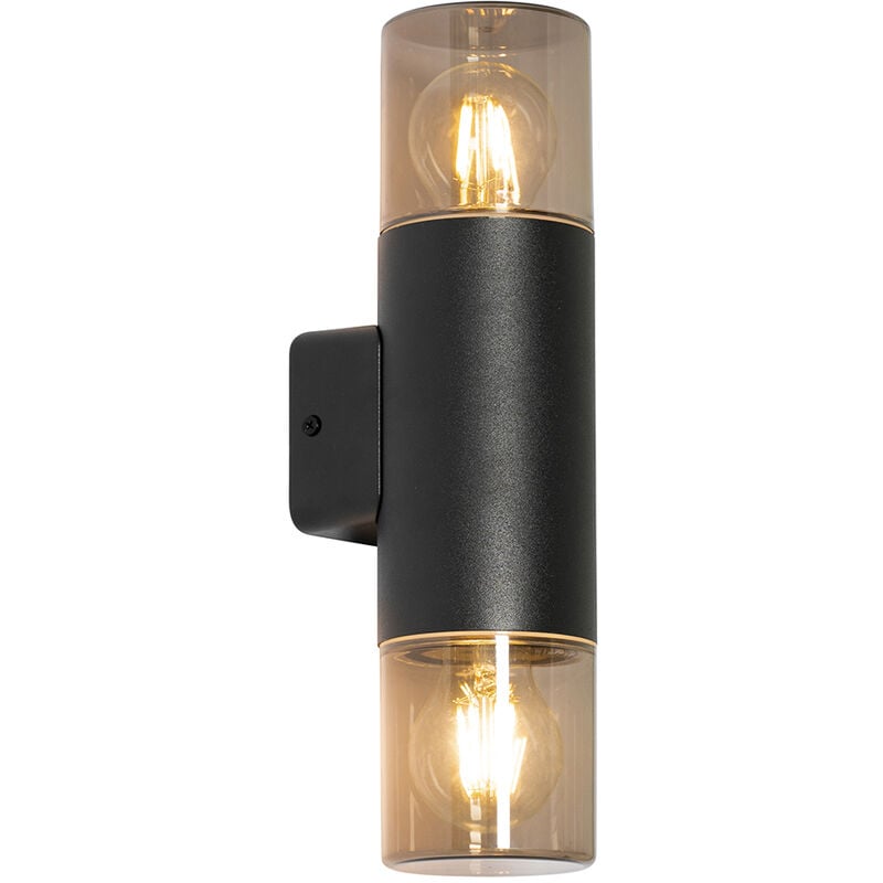 foto del prodotto appliques odense - moderno - alluminio,plastico - grigio nero - tondo max. 2 x watt - qazqa