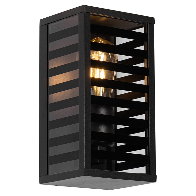 foto del prodotto appliques reims moderno alluminio,vetro nero allungato max. 1 x watt qazqa
