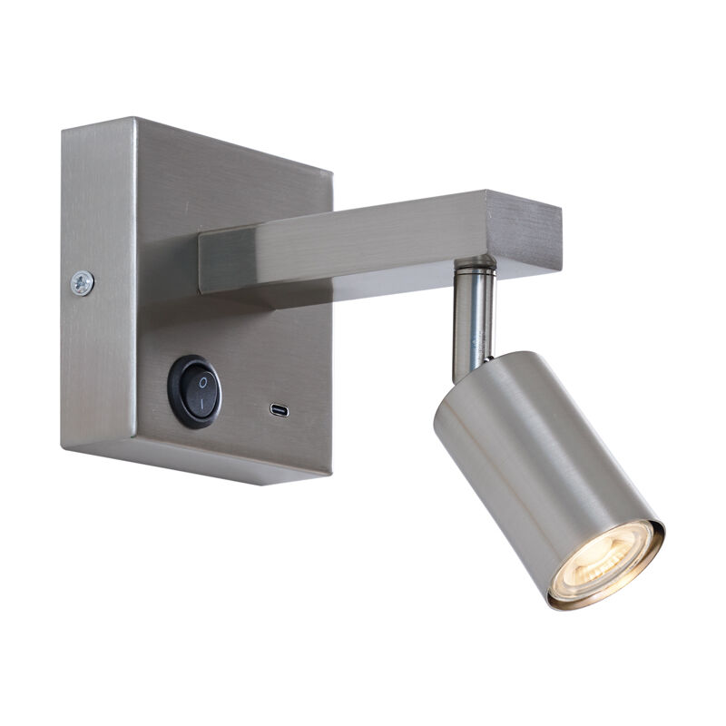 foto del prodotto appliques rex moderno acciaio acciaio quadrato max. 1 x watt qazqa