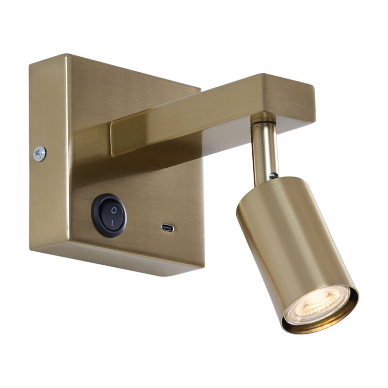 foto del prodotto appliques rex moderno metallo oro quadrato max. 1 x watt qazqa